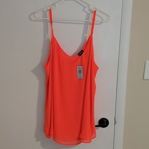 Hot Pink/Orange Flowy Chiffon Tank Top